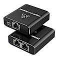 Miniatyrbilde 5 av 5: 1 til 2 Ethernet-splitter - 1000 Mbps høyhastighets nettverkssplitteradapter med USB-strømledning for Cat5/5E/6/7/8-kabel