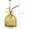 Miniatyrbillede 4 af 5: 1 Stk. Glas Vintage Stil med Haveplante Vandkande Transparent + Guld Gre 1 Gul