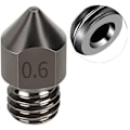 Miniatyrbillede 2 af 5: 2 stk. MK8 hærdet stål dyse printhoved forbrugsvarer 1,75/0,6 mm 3D-printer ekstruder dyser til Ender3/V2/PRO