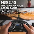 Miniatyrbilde 4 av 5: 2 stk. kontroller for 16-bit håndkontroll, 6-knapps joystick for svart tilbehør
