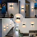 Pikkukuva 2 / 5: Sisä- ja ulkoseinävalaisin liikeanturilla, moderni 24W LED-seinävalaisin, vedenkestävä IP65 seinävalaistus 3000K lämmin valkoinen, säädettävät seinävalot