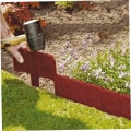 Miniatyrbillede 3 af 5: Steneffekt Plænekant Plast Have Palisade Plantekant til Blomsterbed 10stk Brun, Kantet Plænekant