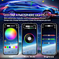 Pikkukuva 4 / 5: Auton LED-sisävalot 48 RGB-LED:tä Auton tarvikkeet Sisänauhat 4 kpl 6,2 m Bluetooth-sovelluksella LED-tunnelmavalaistus Autonauha USB-portti ja LED