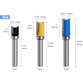 Miniatyrbillede 2 af 5: 3 stk. 8mm hårdmetal fræserbit, med toplager fræserbit, fast kopiering bit, til lige skylning hårdmetal fræsning træbearbejdning DIY skæring