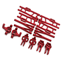 Pikkukuva 2 / 5: Metal Upgrade Accessory Set for 104009 12402-A RC Car Parts, Steering Block, Hub Bracket, Red