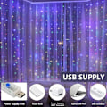 Miniatyrbillede 4 af 5: Lysgardin, 3x3M 300 LED Lysguirlande 8 Lystilstande, Fjernbetjening og Timer, Vandafvisende LED-guirlande Julepynt, Bryllup, Fødselsdag