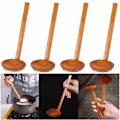 Miniatyrbilde 1 av 4: 4 stk Japansk Stil Tre Sked Lang Håndtak Tre Suppe Sked Ramen Suppe Sked Servise Kjøkken Redskap Håndlaget Suppe Sked Servise-Fei Yu