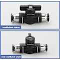 Miniatyrbillede 5 af 5: 3 stk. 4mm Pneumatiske Fittings Push Quick Connector Manuel Push Valve Forbindelse Pneumatisk Lige Connector til Forbindelse af Polyethylen Nylon og PU