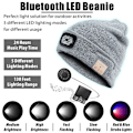 Pikkukuva 5 / 5: Lumikolaan, talveen, lämmin, Bluetooth-otsalamppu, hattu, pipo LED-musiikkikupilla, kaiuttimet ja kuulokkeet, C