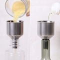 Miniatyrbillede 3 af 5: 4-pak rustfrit stål køkken tragt egnet til glas krydderier krukker til overførsel af væsker