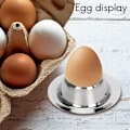 Miniatyrbilde 3 av 5: Pakke med eggkoppholdere, rustfritt stål eggkopp tallerken serveringsutstyr holdere tilbehør for hardt mykt kokt