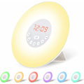 Miniatyrbild 1 av 5: Väckarklocka Radio LED-ljus Sänglampa Touch Control Soluppgång och Solnedgångssimulering 10 Ljusnivåer, Snooze, 6 Naturliga Ljud, 7 Färger Nattlampa