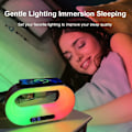 Pikkukuva 5 / 5: Yövalo langattomalla latauksella, Bluetooth-kaiutin herätyskellolla, soikea langaton lataus, USB-C-liitäntäinen tunnelmavalo, himmennettävä LED-pöytälamppu