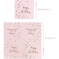 Miniatyrbild 2 av 5: Roséguld Födelsedagsservetter, 32 st Happy Birthday Rosa Servetter för Fest, Högkvalitativa Bordsprydnader Roséguld Papperservetter för Flickors Födelsedag