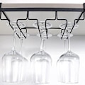 Miniatyrbilde 5 av 5: Vinstativ under skap, 3 rader hengende vinglassholder, metall vinglassoppbevaringsstativ for kjøkken, bar, etc.