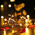 Miniatyrbilde 4 av 5: Sett med 12 batteridrevne lyslenker (inkludert) 2M 20 LED lyslenker i flerfarget kobbertråd for julepynt, bryllup, fester, C