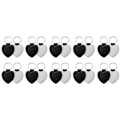 Miniatyrbild 1 av 5: 20PCS Sublimering Blanks Nyckelring Glitter PU Läder Nyckelring Värmeöverföring Nyckelring Sublimering Blank Hjärta Form Svart