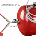 Miniatyrbillede 3 af 5: Trykluftdispenser, Triomphe Trykluftforbindelse, Trykluftskifter, Med To 1/4 Tommer Gevindede Forbindelser, Fremstillet af Rustfri Messing