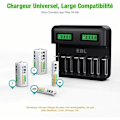 Miniatyrbillede 3 af 5: LCD Universal Batterioplader - Oplader til AA/LR6, AAA/LR3, C/R14, D/R20 Ni-MH Genopladelige Batterier, Batteri Detektor Teknologi