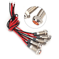 Miniatyrbilde 3 av 5: LED-indikatorlys, 5 stk/sett 5 lysfarger IP66 6 mm vanntett LED metall advarselslys med 1NO-ledning (AC220V)