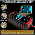 Miniatyrbillede 3 af 5: 12V/24V 8A Intelligent Batterilader, Batterilader Vedligeholdelse og Automatisk Reparation Bærbar Funktion med LCD-Skærm, til Bil Motorcykel Lastbil