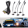 Miniatyrbilde 2 av 5: 5 stk LED-frontlykter til bilgrill, passer til Durango 2011-2021, grill, gule LED-lys, svart linse