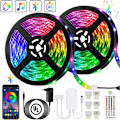 Miniatyrbild 1 av 5: Bluetooth LED-remsa, 10M (5M2) LED-remsa 300 LED 5050 RGB IP65, Styrd via Smartphone-app, Synkroniseras med musikrytm/Timerfunktion [Energi