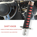 Miniatyrbillede 5 af 5: Universal Sword Gear Shift Knob Shifter Katana Metal Sort+rød 15cm