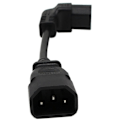 Pikkukuva 4 / 5: 2 kpl 18 cm IEC 320 90 asteen C13 3-napainen naar C14 uros PDU virtajohdon jatkojohto