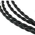 Miniatyrbillede 3 af 5: Tekstil Elektrisk Kabel 10M，Retro Twisted Flettet Hamp Reb Kabel 2x0,75mm², 2 Strandede Twisted Ledninger，til DIY Pendellampe/Sort
