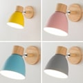 Miniatyrbilde 1 av 3: Nordisk metalljern macaron soverom nattbord vegglampe moderne enkel - rosa barnerom vegglampe