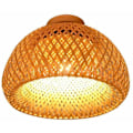 Miniatyrbild 2 av 5: Wicker Rattan Flush Mount Taklampa Hängande Lampa för Sovrum Matsal, 30X18Cm