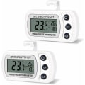 Pikkukuva 1 / 5: 2 kpl jääkaapin pakastinlämpömittaria Frigidaire digitaalinen lämpötila -20 - 50 °C koukulla, helppo lukea LCD-näyttö, Max Min -tallennustoiminto (Whi