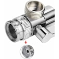 Miniatyrbilde 3 av 5: 3-veis messingventil, solid messing polert krombelagt dusjadapter diverterventil-