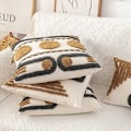 Miniatyrbilde 3 av 5: Bohemian Style Bomull Putetrekk Pudetrekk Kaffe Boucle Tuftet for Sofa Dekor Naturlig -B