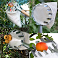 Miniatyrbilde 5 av 5: Fruktplukker, 1 Fruktinnsamler, Metall Fruktplukker, Fruktplukker med Pose, Kirsebærplukker, Diameter 16 CM, for Plukk av Høyvoksende Frukt (Sølv)