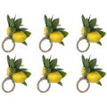 Miniatyrbilde 1 av 5: Set med 6 sitronserviettringer, sitronvinserviettholdere for spiseborddekor, bankett, bryllup, bursdag, jul B