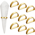 Miniatyrbillede 2 af 5: 20 stk. Guld Servietringe Metal Servietringholder Moderne Design Metal Servietring Halvcirkel Spænder