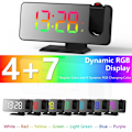 Miniatyrbild 5 av 5: Projektionsväckarklocka för sovrum, LED-display digital takväckarklockradio med USB-laddare och dubbelalarm svart