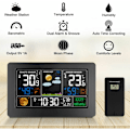 Miniatyrbild 4 av 5: Termometer Väderstation Digital Vägg Bordsurväckarklocka Inomhus Utomhus Temperatur Luftfuktighet Barometer Trådlös Fjärrsensor Svart