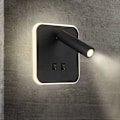 Miniatyrbillede 1 af 5: LED Sengelamper Indendørs Hotel Vægslampe Sengelamper Gangvægslampe med Afbryder Sort 3W + 10W (Kvadrat)