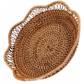 Miniatyrbillede 3 af 5: Håndvævet Rattan Opbevaringskurv Flettet Frugtkurv Flettet Bakke Restaurantbeholder Dekoration S-23X5.5Cm