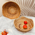 Miniatyrbild 5 av 5: Rattan förvaringskorg Hushållsfruktfat Vardagsrum Diverse korg Kontor soffbord Förvaringslåda, S
