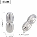 Miniatyrbilde 4 av 5: 10 Sett Oval Skrue Spenne 304 Rustfritt Stål Skrue Spenne Henger Koblinger Forlenger Spiss for Smykkeproduksjon 12x5mm Hull 1mm