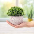 Miniatyrbillede 5 af 5: 4 stk. kunstige plastikplanter i potte, falske topiary buske falske planter, små falske, til badeværelse
