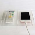 Miniatyrbilde 2 av 5: Veggmontert akryl telefonholder fjernkontrollholder media oppbevaringsboks, 2 stk