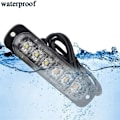 Miniatyrbillede 5 af 5: 4 stk. 6 LED Nødlys Beacon Fareblinkende Advarselslys Strobe Light Bar Overflademontering Til Ca