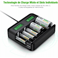 Miniatyrbillede 5 af 5: LCD Universal Batterioplader - Oplader til AA/LR6, AAA/LR3, C/R14, D/R20 Ni-MH Genopladelige Batterier, Batteri Detektor Teknologi