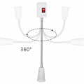 Miniatyrbild 4 av 5: 2 st E27 LED-lamphållare med strömbrytare, lamphållare adapterkonverterare med 5,9 tum flexibel svanhals och EU-kontakt, E27-lamphållare för kontor sovrum