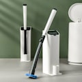 Miniatyrbillede 5 af 5: Engangs toiletrens med lang håndtag udskiftningsbørstehoved til rengøring af døde hjørner, A